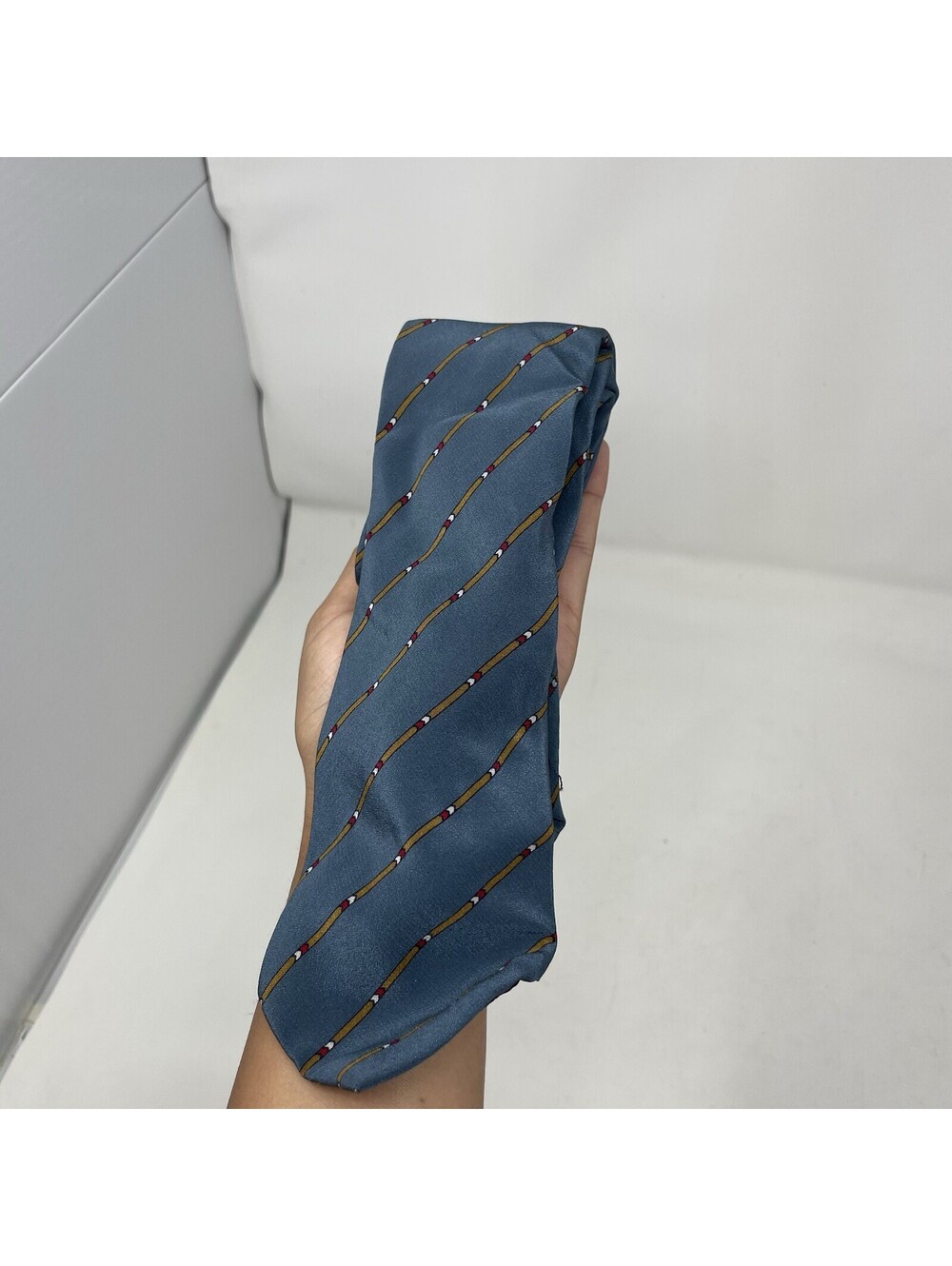David Lawrence Men's 100% Silk Tie ~ Blue ~ Designer ~ Hand Made in Italy!